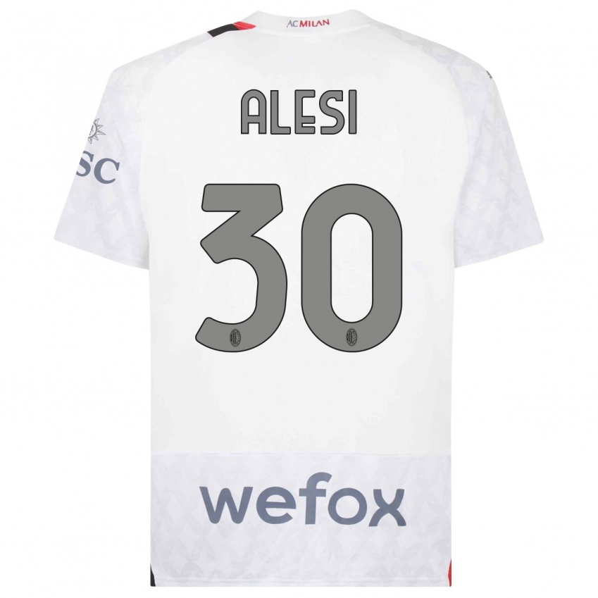 Niño Camiseta Gabriele Alesi #30 Blanco 2ª Equipación 2023/24 La Camisa Chile