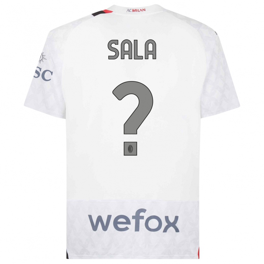 Niño Camiseta Mattia Sala #0 Blanco 2ª Equipación 2023/24 La Camisa Chile