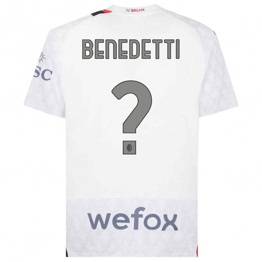 Niño Camiseta Emanuele Benedetti #0 Blanco 2ª Equipación 2023/24 La Camisa Chile