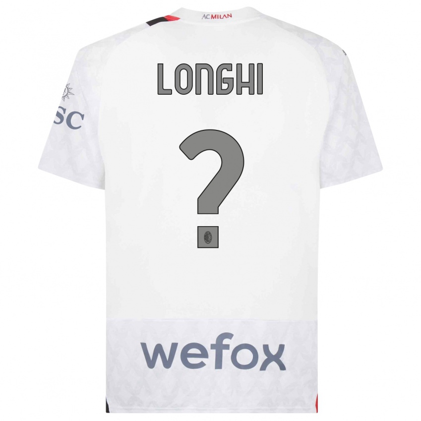 Niño Camiseta Jordan Longhi #0 Blanco 2ª Equipación 2023/24 La Camisa Chile