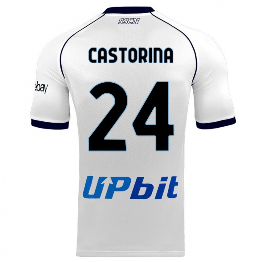 Niño Camiseta Alessandro Castorina #24 Blanco 2ª Equipación 2023/24 La Camisa Chile