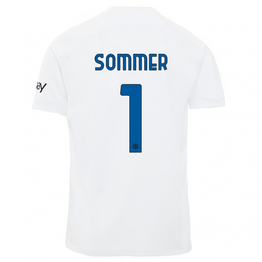 Niño Camiseta Yann Sommer #1 Blanco 2ª Equipación 2023/24 La Camisa Chile