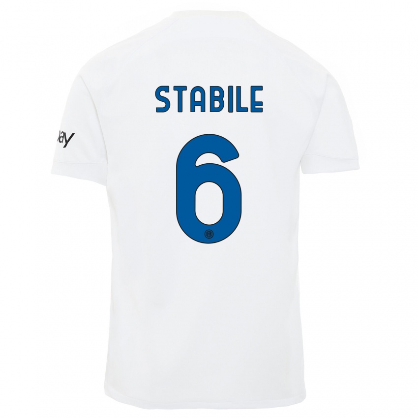 Niño Camiseta Giacomo Stabile #6 Blanco 2ª Equipación 2023/24 La Camisa Chile