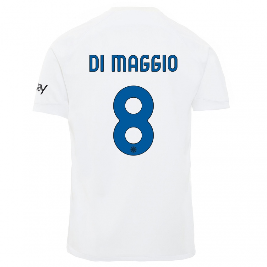 Niño Camiseta Luca Di Maggio #8 Blanco 2ª Equipación 2023/24 La Camisa Chile