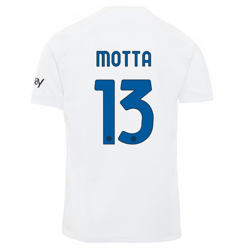 Niño Camiseta Matteo Motta #13 Blanco 2ª Equipación 2023/24 La Camisa Chile