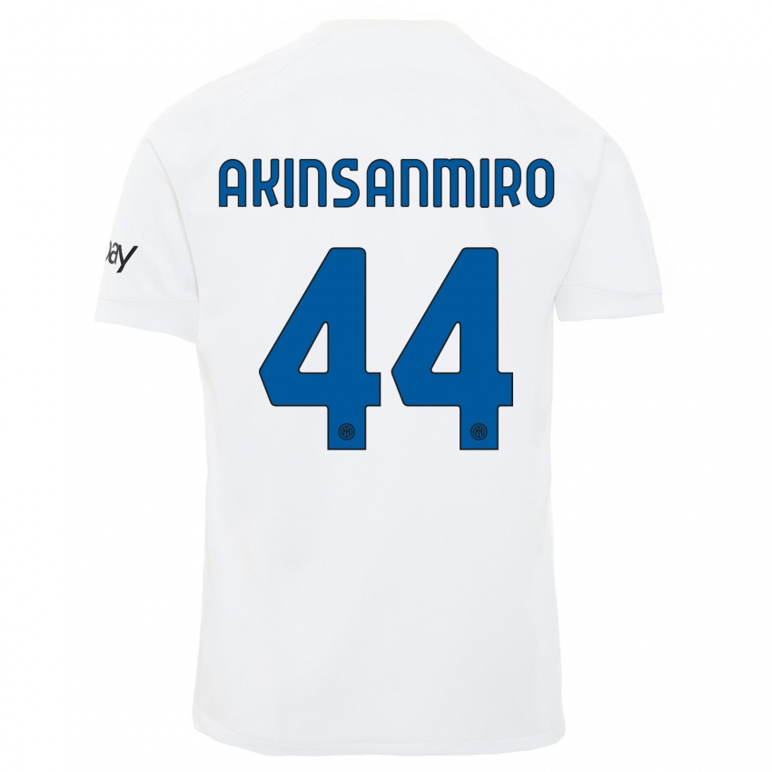 Niño Camiseta Ebenezer Akinsanmiro #44 Blanco 2ª Equipación 2023/24 La Camisa Chile
