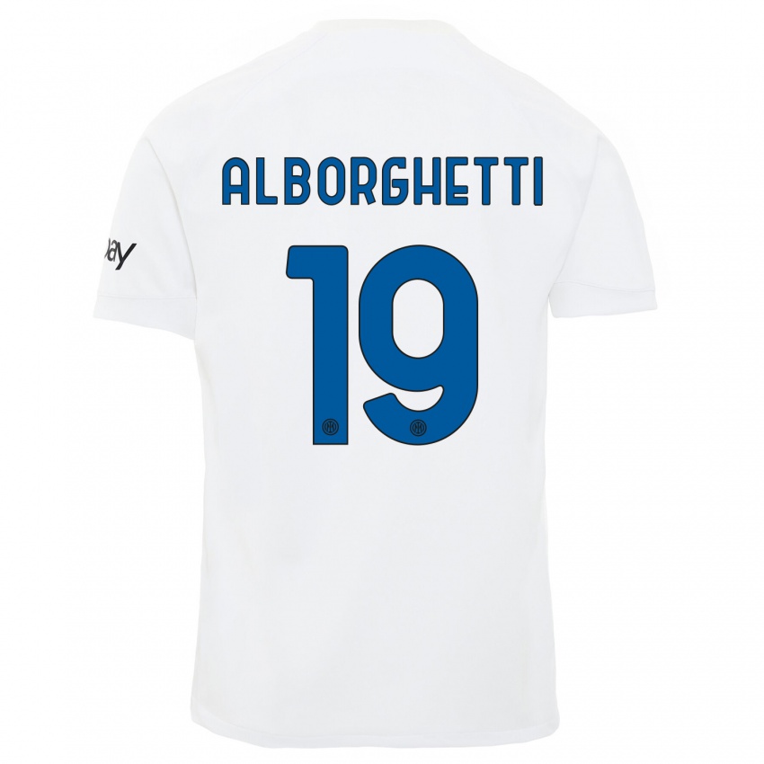 Niño Camiseta Lisa Alborghetti #19 Blanco 2ª Equipación 2023/24 La Camisa Chile