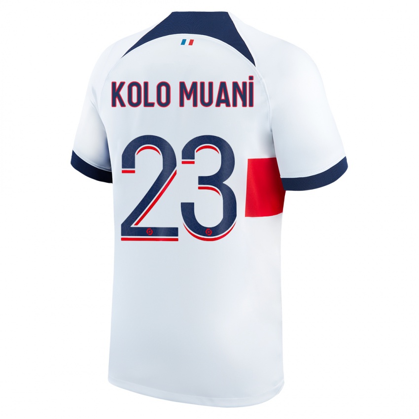 Niño Camiseta Randal Kolo Muani #23 Blanco 2ª Equipación 2023/24 La Camisa Chile