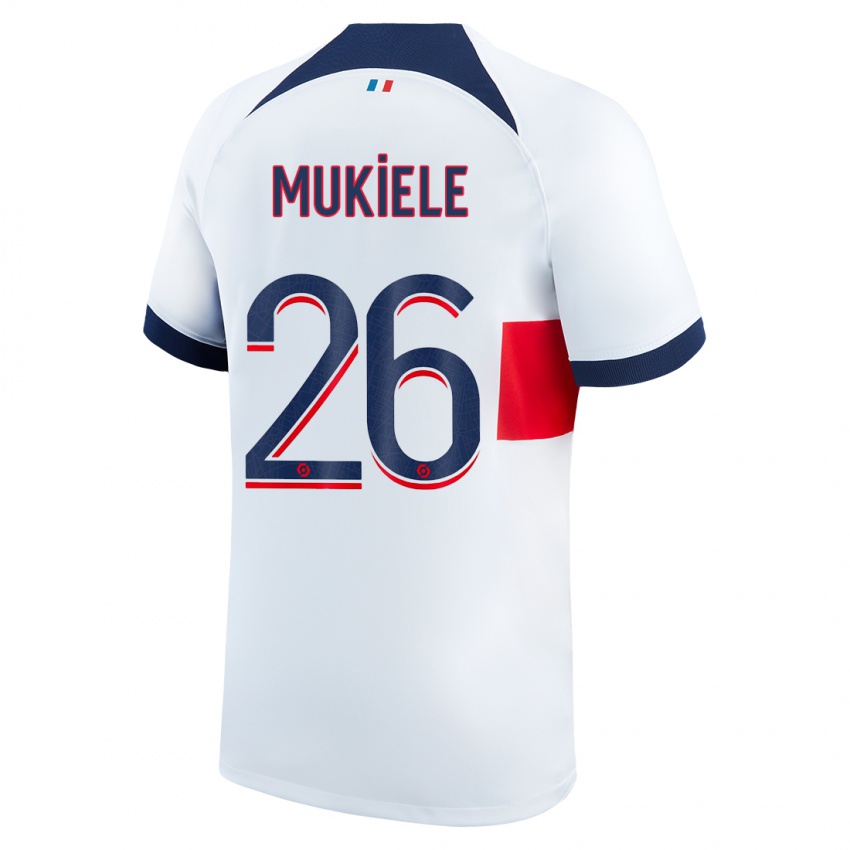 Niño Camiseta Nordi Mukiele #26 Blanco 2ª Equipación 2023/24 La Camisa Chile