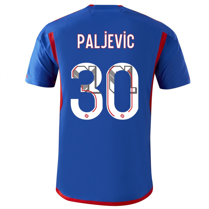 Niño Camiseta Alyssia Paljevic #30 Azul Rojo 2ª Equipación 2023/24 La Camisa Chile