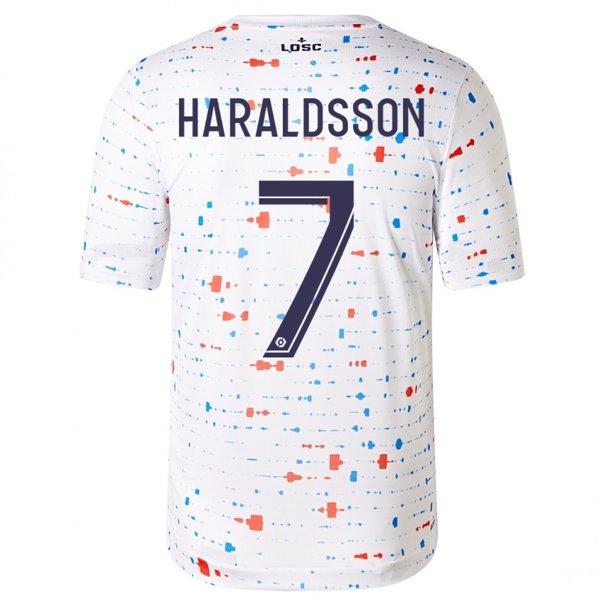 Niño Camiseta Hákon Arnar Haraldsson #7 Blanco 2ª Equipación 2023/24 La Camisa Chile