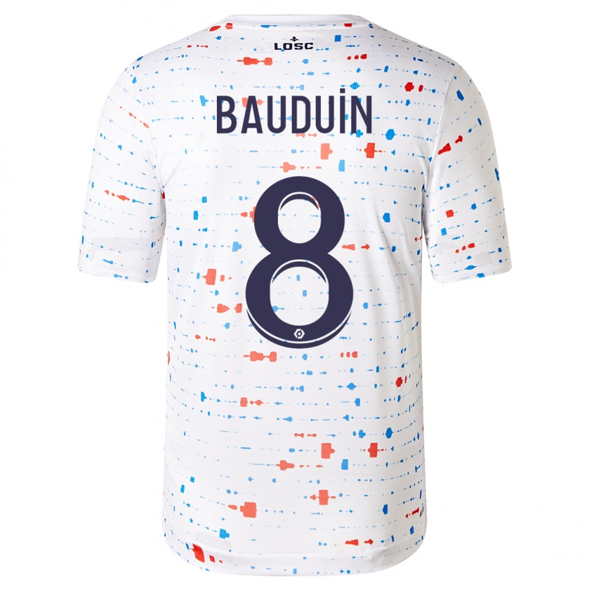 Niño Camiseta Justine Bauduin #8 Blanco 2ª Equipación 2023/24 La Camisa Chile