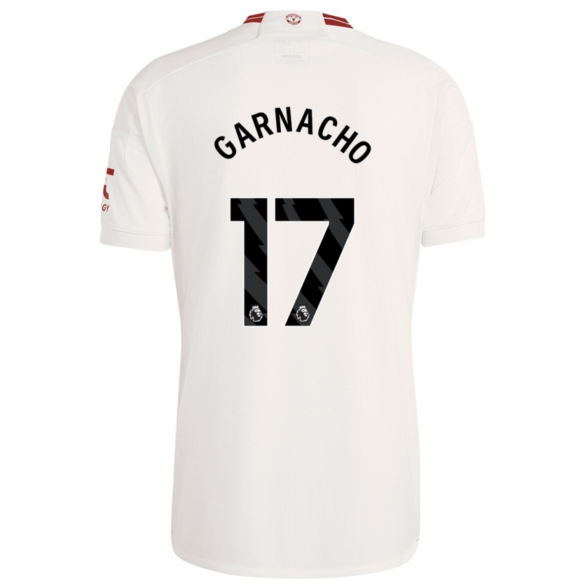 Niño Camiseta Alejandro Garnacho #17 Blanco Equipación Tercera 2023/24 La Camisa Chile