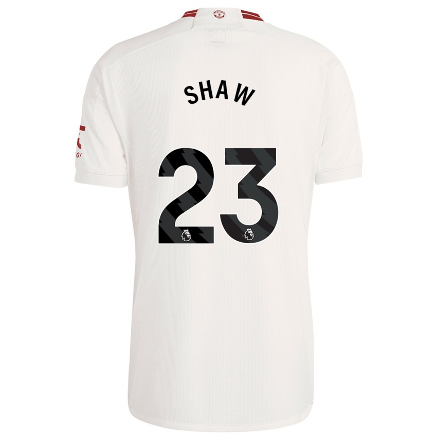 Niño Camiseta Luke Shaw #23 Blanco Equipación Tercera 2023/24 La Camisa Chile