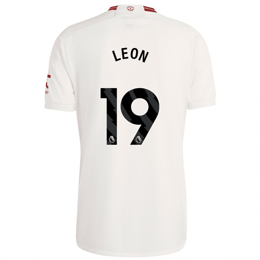 Niño Camiseta Adriana Leon #19 Blanco Equipación Tercera 2023/24 La Camisa Chile