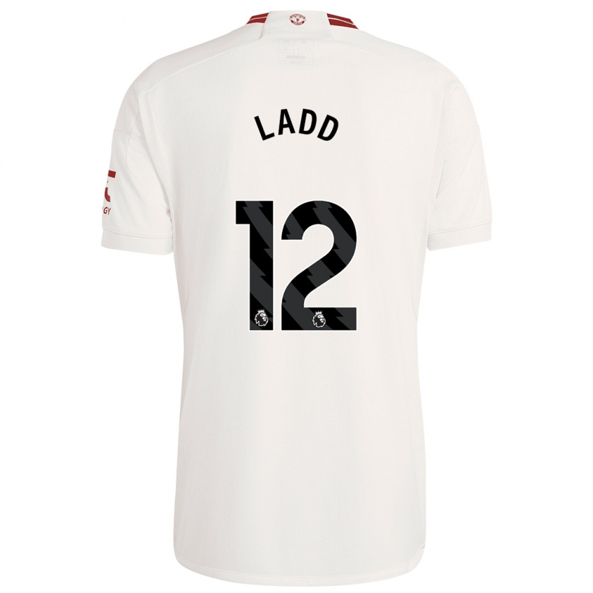 Niño Camiseta Hayley Ladd #12 Blanco Equipación Tercera 2023/24 La Camisa Chile