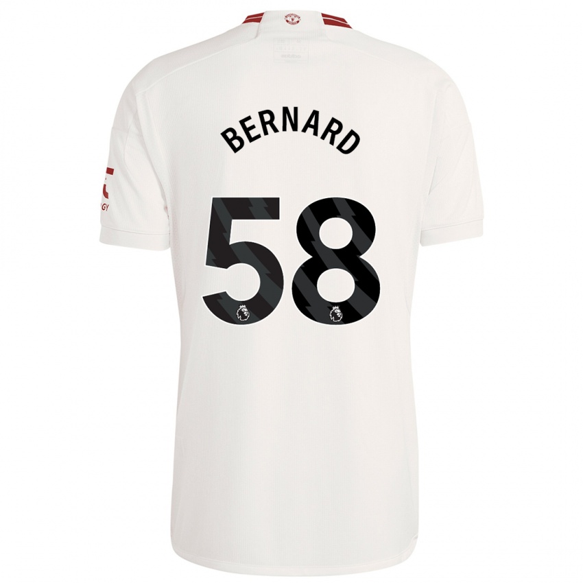 Niño Camiseta Bernard #58 Blanco Equipación Tercera 2023/24 La Camisa Chile