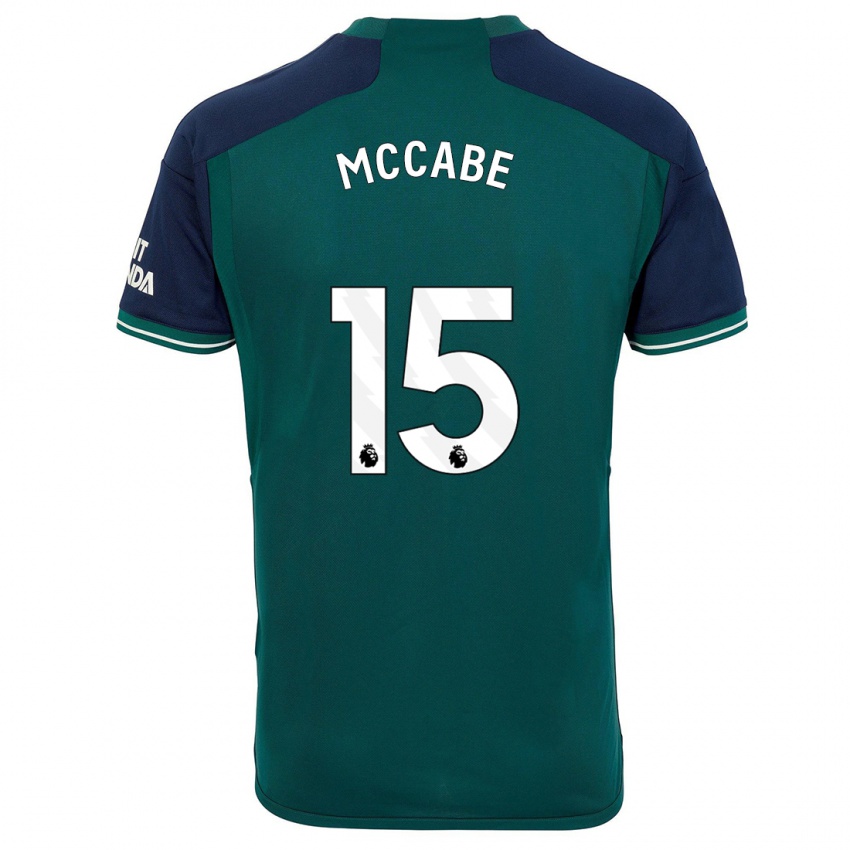 Niño Camiseta Katie Mccabe #15 Verde Equipación Tercera 2023/24 La Camisa Chile