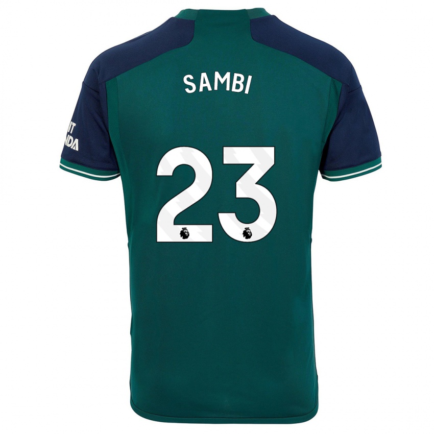 Niño Camiseta Albert Sambi Lokonga #23 Verde Equipación Tercera 2023/24 La Camisa Chile