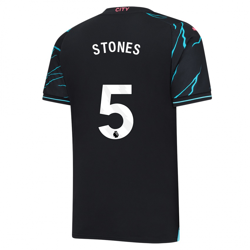 Niño Camiseta John Stones #5 Azul Oscuro Equipación Tercera 2023/24 La Camisa Chile