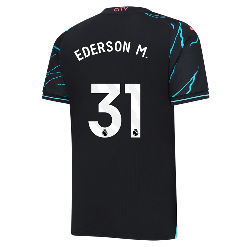 Niño Camiseta Ederson Moraes #31 Azul Oscuro Equipación Tercera 2023/24 La Camisa Chile