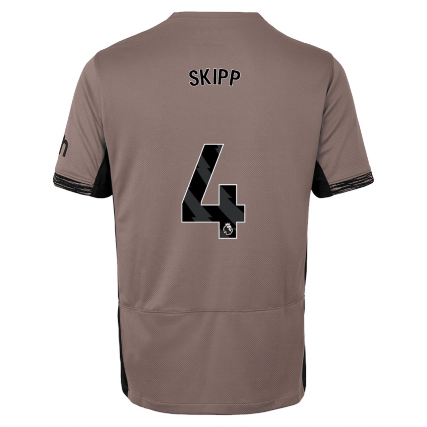 Niño Camiseta Oliver Skipp #4 Beige Obscuro Equipación Tercera 2023/24 La Camisa Chile