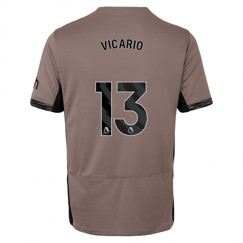 Niño Camiseta Guglielmo Vicario #13 Beige Obscuro Equipación Tercera 2023/24 La Camisa Chile