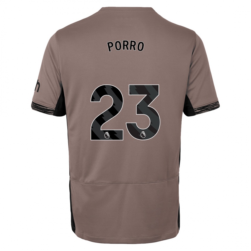 Niño Camiseta Pedro Porro #23 Beige Obscuro Equipación Tercera 2023/24 La Camisa Chile