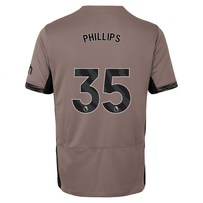 Niño Camiseta Ashley Phillips #35 Beige Obscuro Equipación Tercera 2023/24 La Camisa Chile