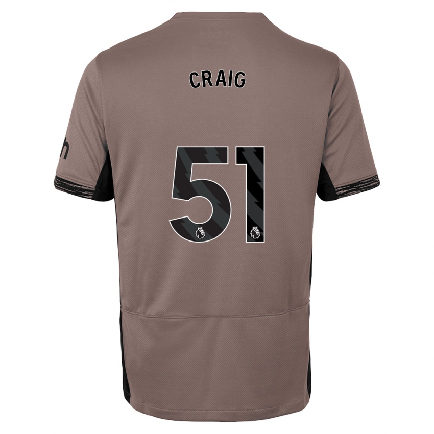 Niño Camiseta Matthew Craig #51 Beige Obscuro Equipación Tercera 2023/24 La Camisa Chile