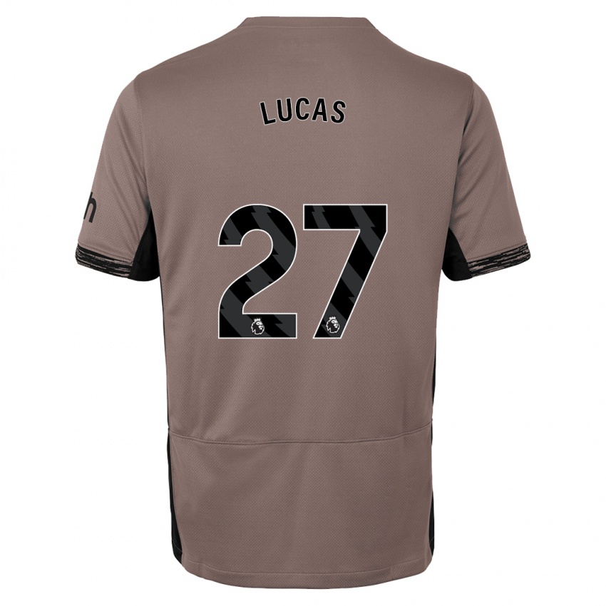 Niño Camiseta Lucas Moura #27 Beige Obscuro Equipación Tercera 2023/24 La Camisa Chile