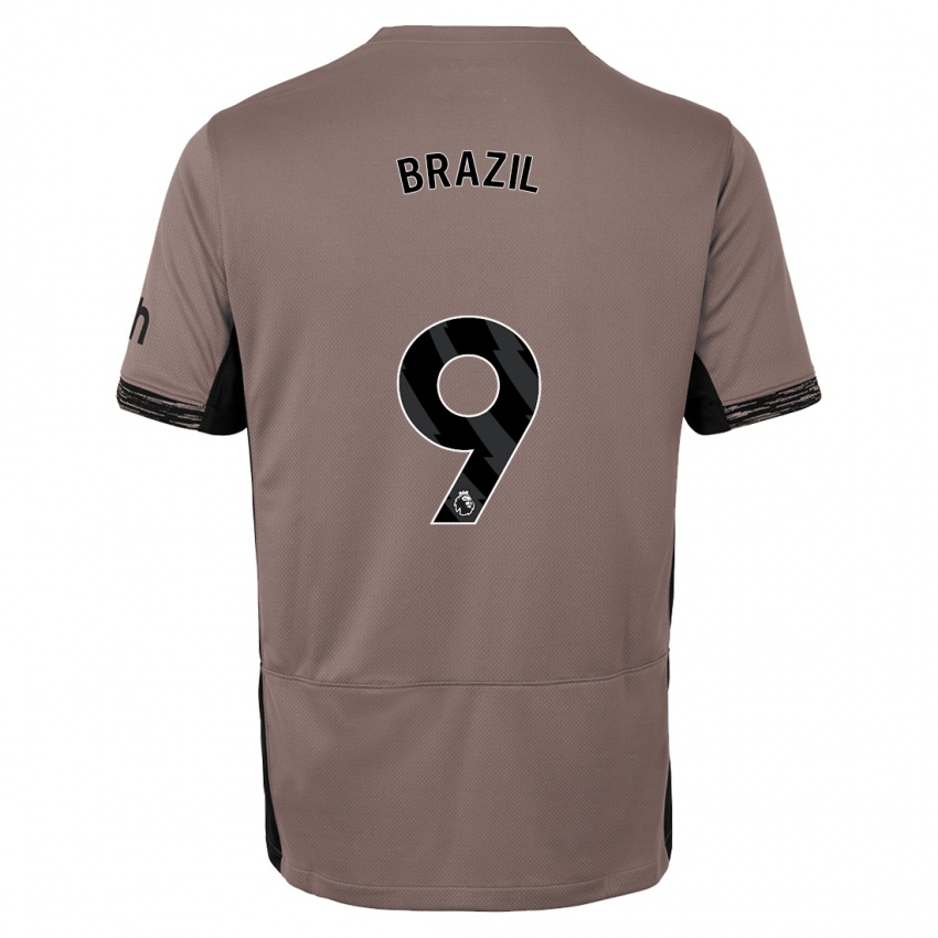 Niño Camiseta Ellie Brazil #9 Beige Obscuro Equipación Tercera 2023/24 La Camisa Chile