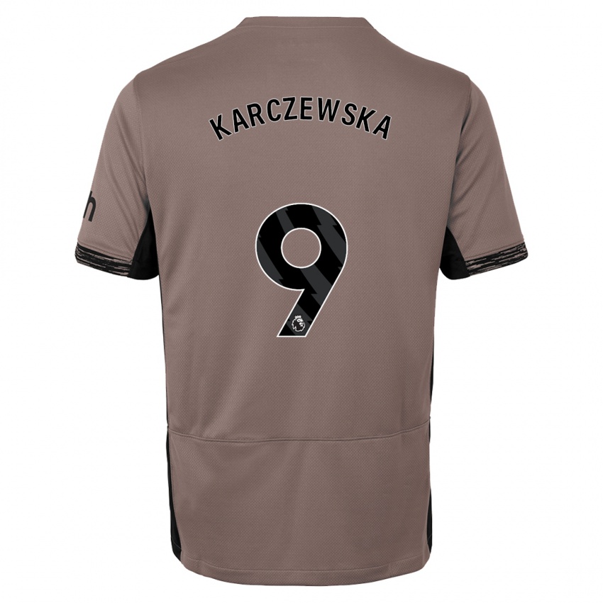Niño Camiseta Nikola Karczewska #9 Beige Obscuro Equipación Tercera 2023/24 La Camisa Chile