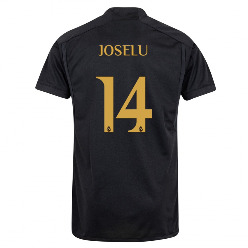 Niño Camiseta Joselu #14 Negro Equipación Tercera 2023/24 La Camisa Chile