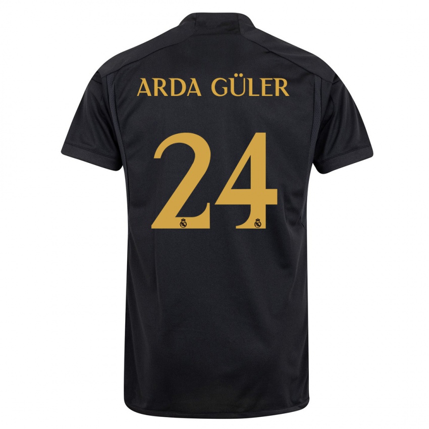 Niño Camiseta Arda Güler #24 Negro Equipación Tercera 2023/24 La Camisa Chile