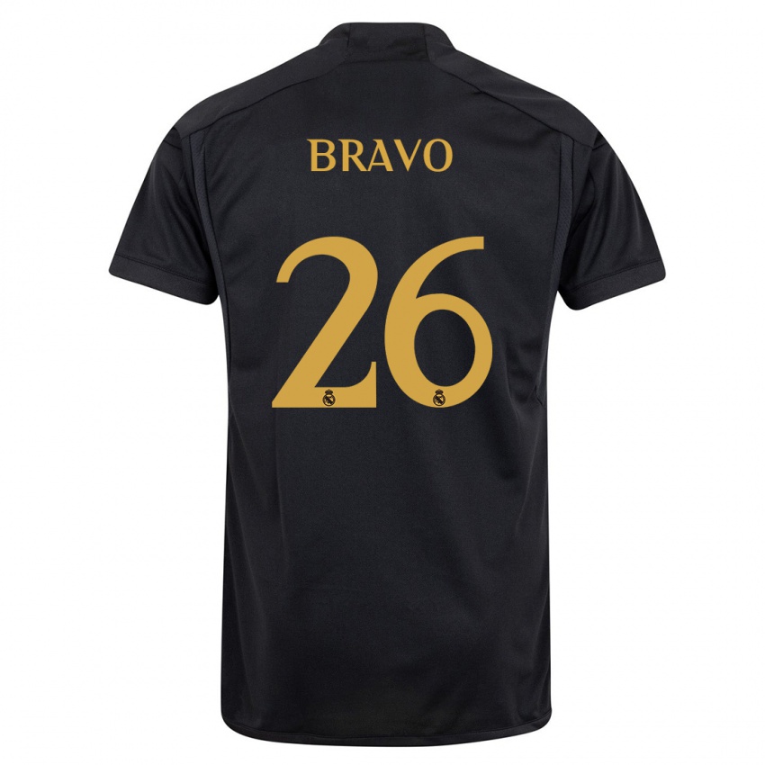 Niño Camiseta Iker Bravo #26 Negro Equipación Tercera 2023/24 La Camisa Chile