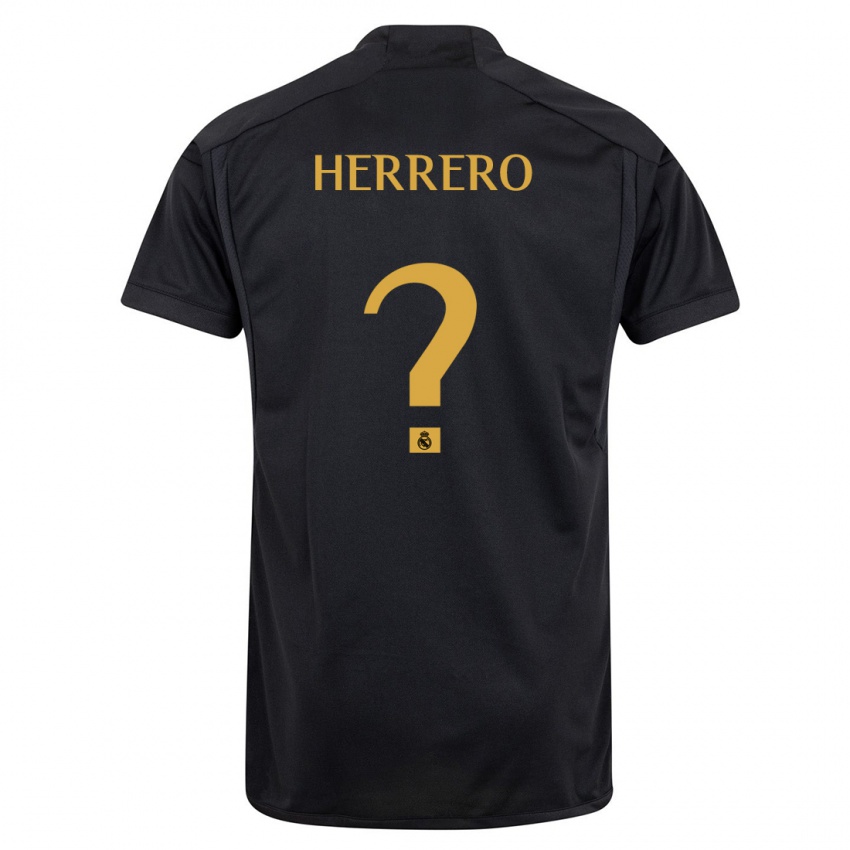 Niño Camiseta Enrique Herrero #0 Negro Equipación Tercera 2023/24 La Camisa Chile