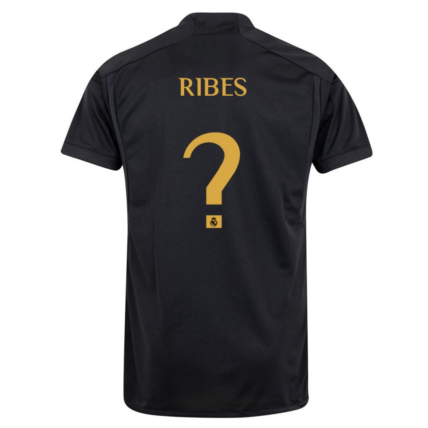 Niño Camiseta Kike Ribes #0 Negro Equipación Tercera 2023/24 La Camisa Chile