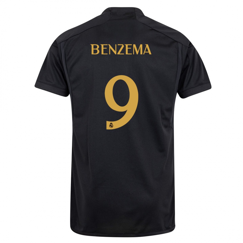 Niño Camiseta Karim Benzema #9 Negro Equipación Tercera 2023/24 La Camisa Chile