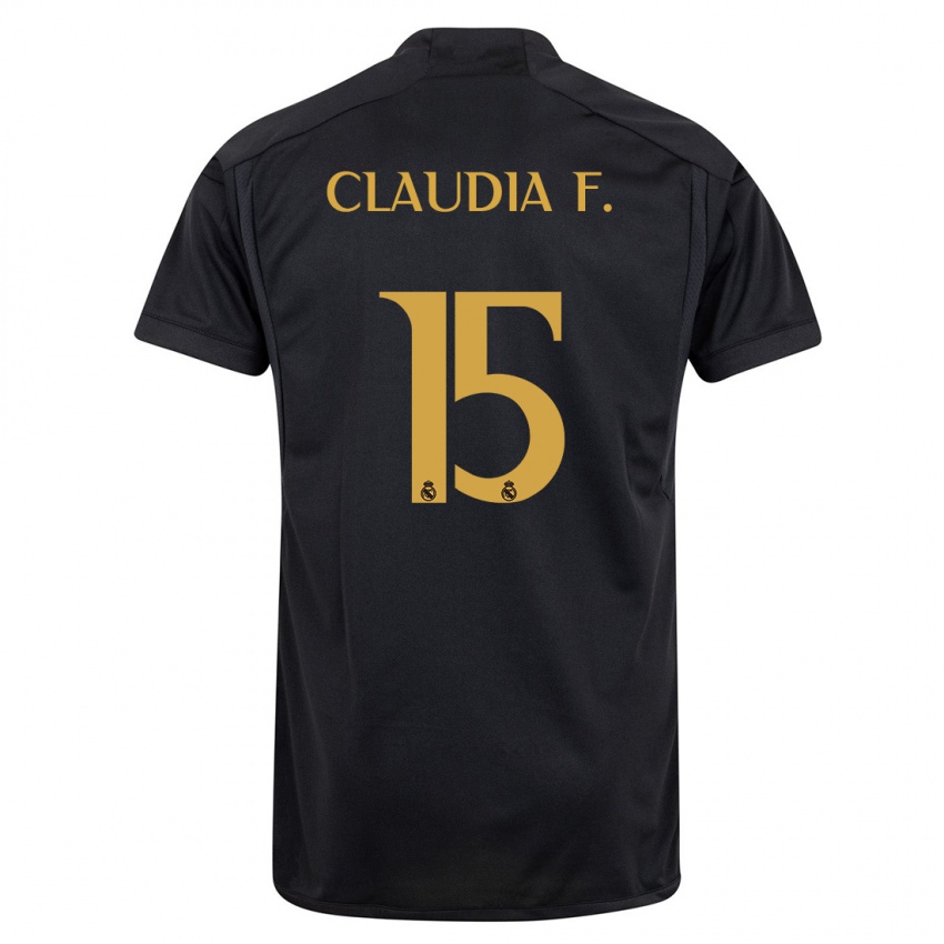 Niño Camiseta Claudia Florentino #15 Negro Equipación Tercera 2023/24 La Camisa Chile