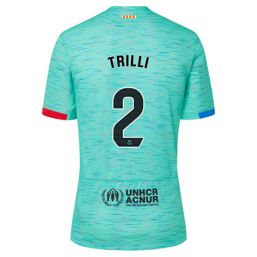 Niño Camiseta Trilli #2 Aguamarina Clara Equipación Tercera 2023/24 La Camisa Chile