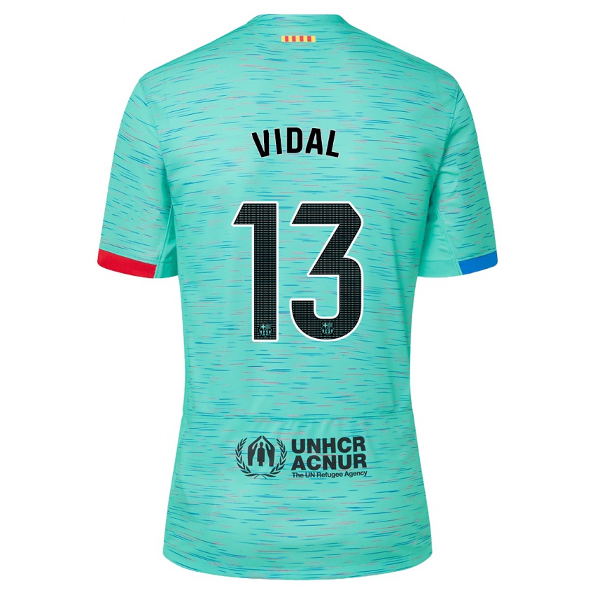 Niño Camiseta Marc Vidal #13 Aguamarina Clara Equipación Tercera 2023/24 La Camisa Chile