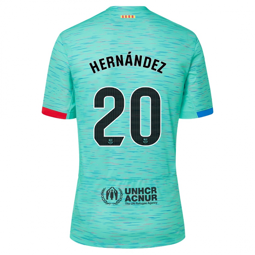 Niño Camiseta Unai Hernández #20 Aguamarina Clara Equipación Tercera 2023/24 La Camisa Chile