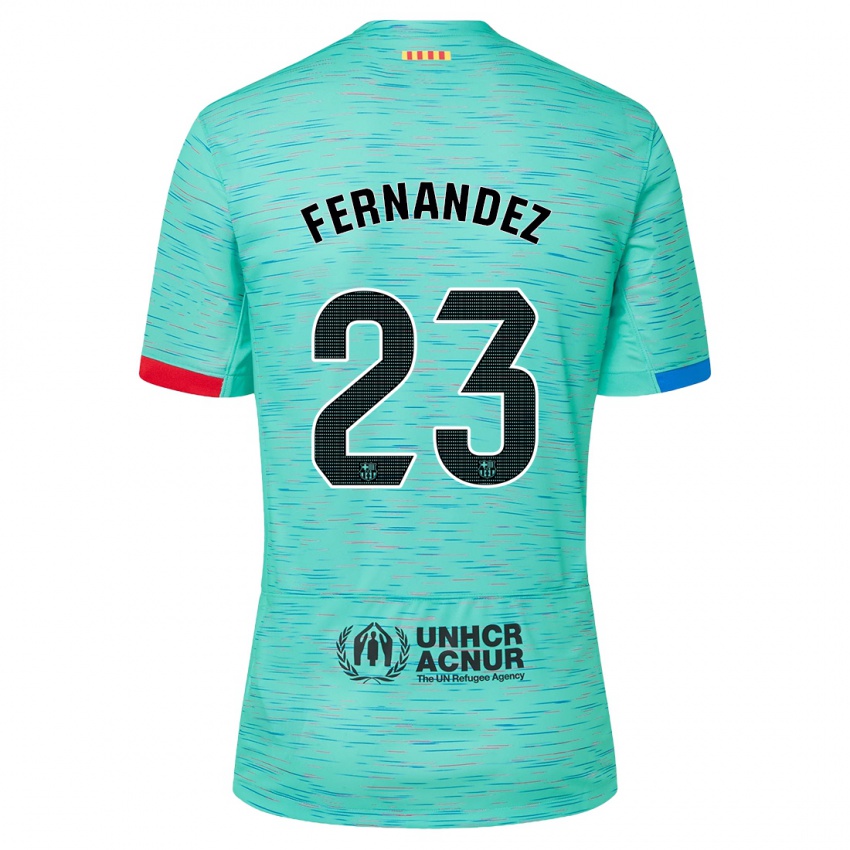 Niño Camiseta Pelayo Fernandez #23 Aguamarina Clara Equipación Tercera 2023/24 La Camisa Chile