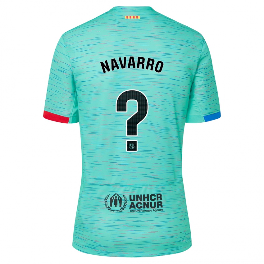 Niño Camiseta Albert Navarro #0 Aguamarina Clara Equipación Tercera 2023/24 La Camisa Chile