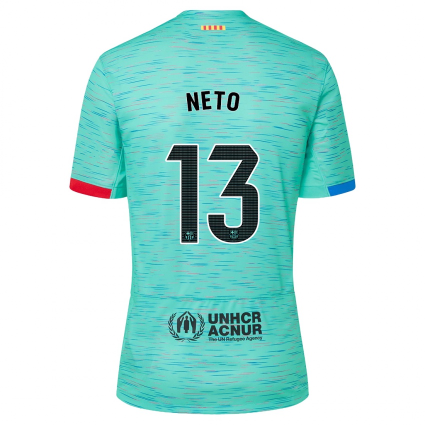 Niño Camiseta Neto #13 Aguamarina Clara Equipación Tercera 2023/24 La Camisa Chile