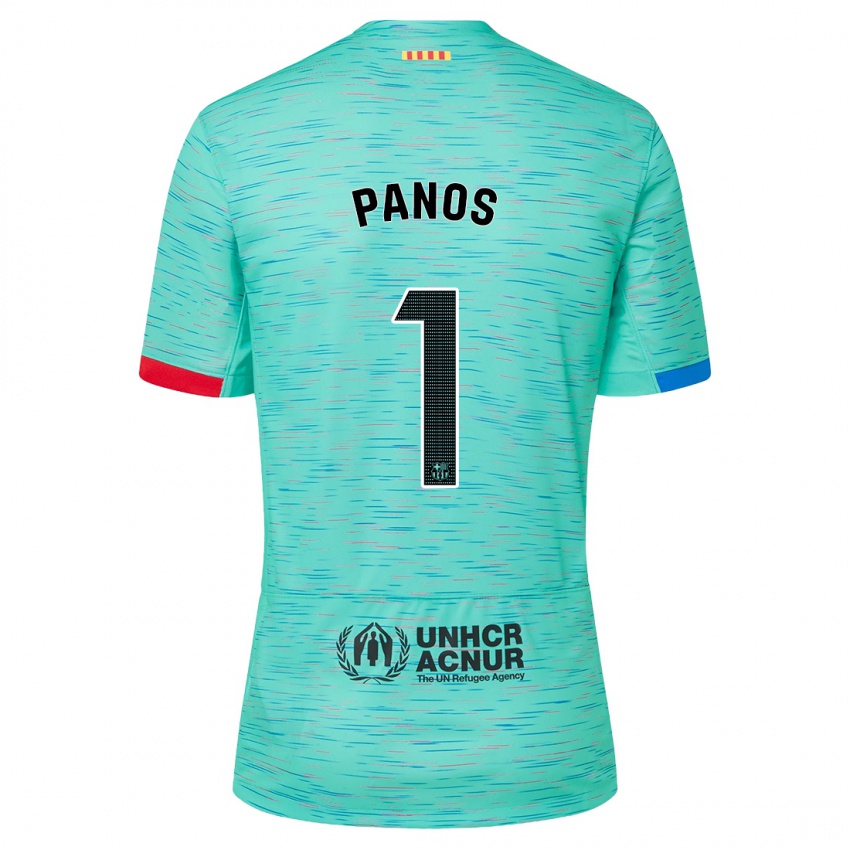 Niño Camiseta Sandra Panos #1 Aguamarina Clara Equipación Tercera 2023/24 La Camisa Chile
