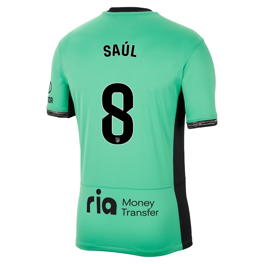 Niño Camiseta Saul Niguez #8 Primavera Verde Equipación Tercera 2023/24 La Camisa Chile