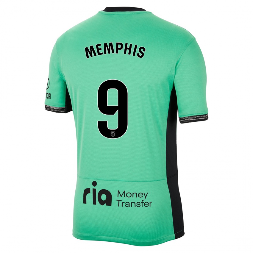 Niño Camiseta Memphis Depay #9 Primavera Verde Equipación Tercera 2023/24 La Camisa Chile