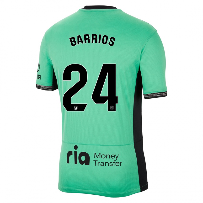 Niño Camiseta Pablo Barrios #24 Primavera Verde Equipación Tercera 2023/24 La Camisa Chile